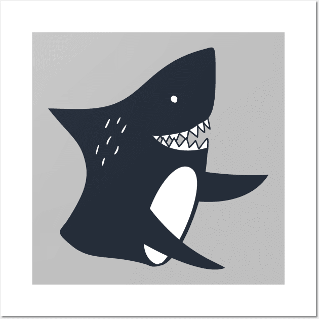 Dangerous Shark Wall Art by JunkyDotCom